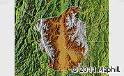 Physical Map of Xichang, satellite outside