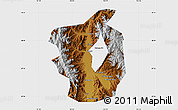 Physical Map of Xichang, single color outside
