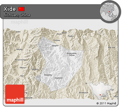Classic Style 3D Map of Xide