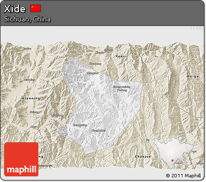 Classic Style 3D Map of Xide
