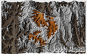 Physical 3D Map of Xide, darken, semi-desaturated