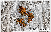 Physical 3D Map of Xide, lighten, semi-desaturated