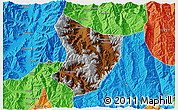 Physical 3D Map of Xide, political outside