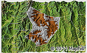 Physical 3D Map of Xide, satellite outside