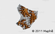 Physical 3D Map of Xide, single color outside