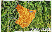 Political 3D Map of Xide, satellite outside