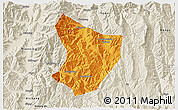 Political 3D Map of Xide, shaded relief outside