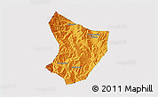 Political 3D Map of Xide, single color outside
