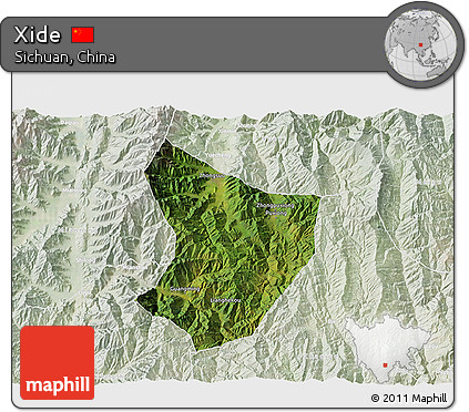 Satellite 3D Map of Xide, lighten