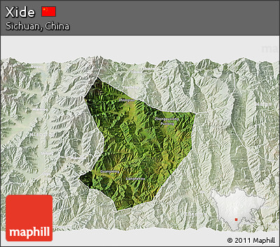 Satellite 3D Map of Xide, lighten