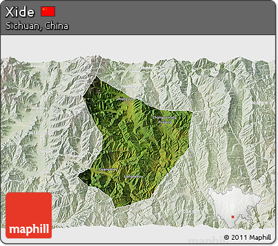 Satellite 3D Map of Xide, lighten
