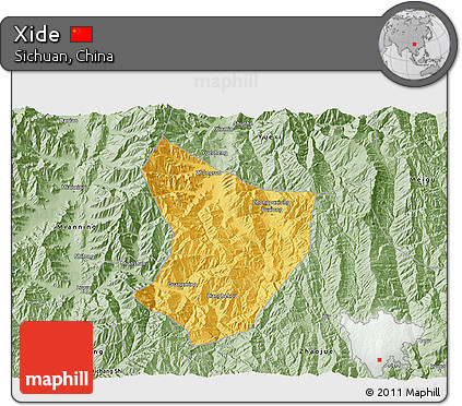 Savanna Style 3D Map of Xide