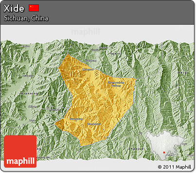 Savanna Style 3D Map of Xide