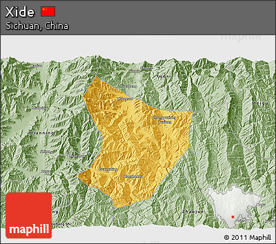 Savanna Style 3D Map of Xide