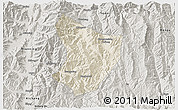 Shaded Relief 3D Map of Xide, semi-desaturated