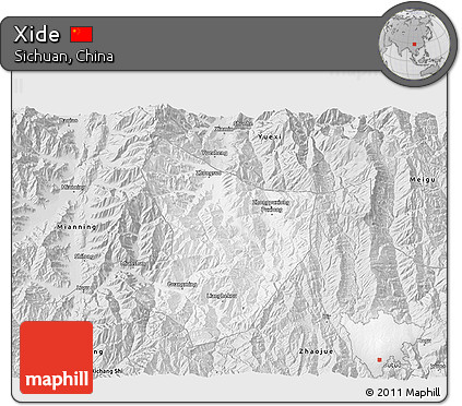 Silver Style 3D Map of Xide