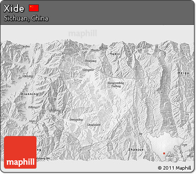 Silver Style 3D Map of Xide