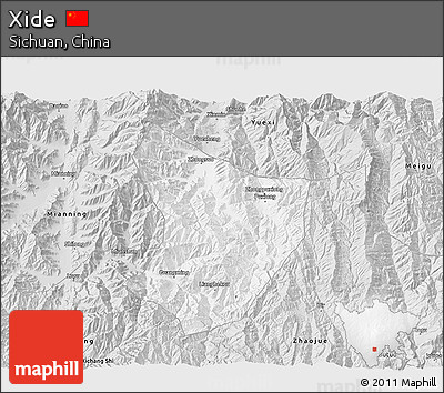 Silver Style 3D Map of Xide