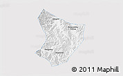 Silver Style 3D Map of Xide, single color outside