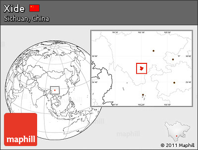Blank Location Map of Xide