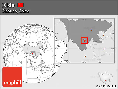 Blank Location Map of Xide, highlighted country, highlighted parent region