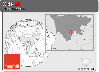 Blank Location Map of Xide, highlighted country, highlighted parent region