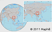 Gray Location Map of Xide, within the entire country