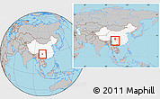 Gray Location Map of Xide, highlighted country, within the entire country