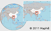 Gray Location Map of Xide, highlighted country, highlighted parent region, within the entire country