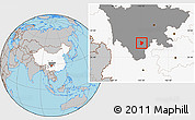 Gray Location Map of Xide, highlighted country, highlighted parent region