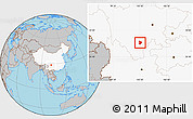 Gray Location Map of Xide, highlighted country
