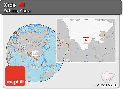 Gray Location Map of Xide, highlighted parent region