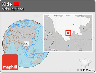 Gray Location Map of Xide, highlighted parent region