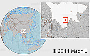 Gray Location Map of Xide, highlighted parent region, hill shading