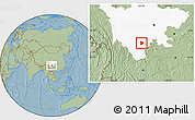 Savanna Style Location Map of Xide, highlighted parent region, hill shading