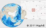 Shaded Relief Location Map of Xide, highlighted country