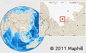 Shaded Relief Location Map of Xide, highlighted parent region