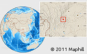 Shaded Relief Location Map of Xide