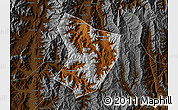 Physical Map of Xide, darken