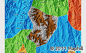 Physical Map of Xide, political outside