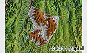 Physical Map of Xide, satellite outside