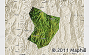 Satellite Map of Xide, shaded relief outside