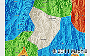 Shaded Relief Map of Xide, political outside