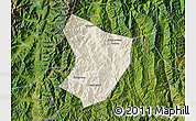 Shaded Relief Map of Xide, satellite outside