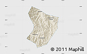Shaded Relief Map of Xide, single color outside
