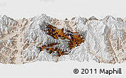 Physical Panoramic Map of Xide, lighten