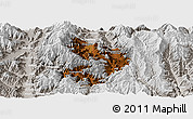 Physical Panoramic Map of Xide, lighten, semi-desaturated