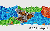 Physical Panoramic Map of Xide, political outside