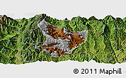 Physical Panoramic Map of Xide, satellite outside