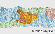 Political Panoramic Map of Xide, lighten